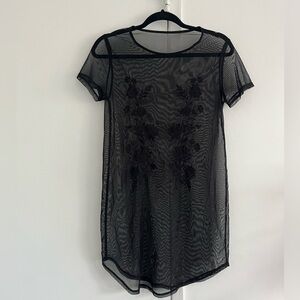 Sheer Embroidered Dress Top